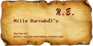 Mille Barnabás névjegykártya